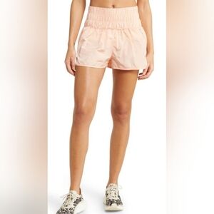 Free People NWT Light Peach Athletic Shorts Medium Waist 32 Inseam 2 Inches